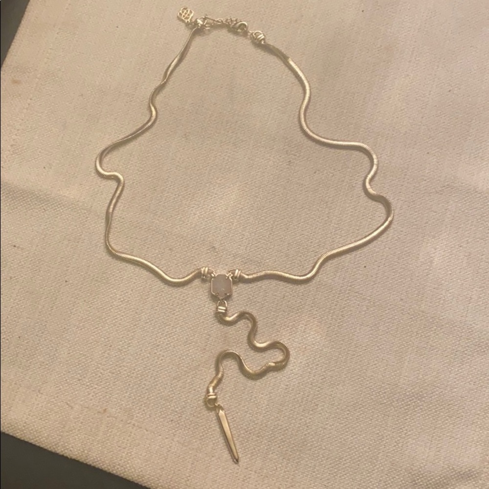 Kendra Scott Long Gold Lariat Druzy Necklace